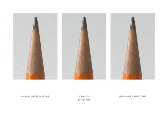 151mm pencil, signature